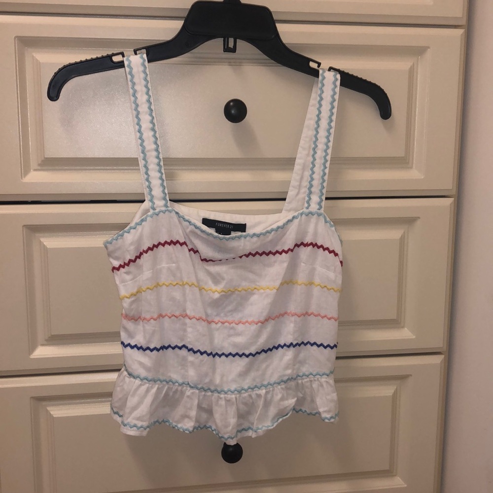 Forever 21 Colorful Stripe Crop Top
